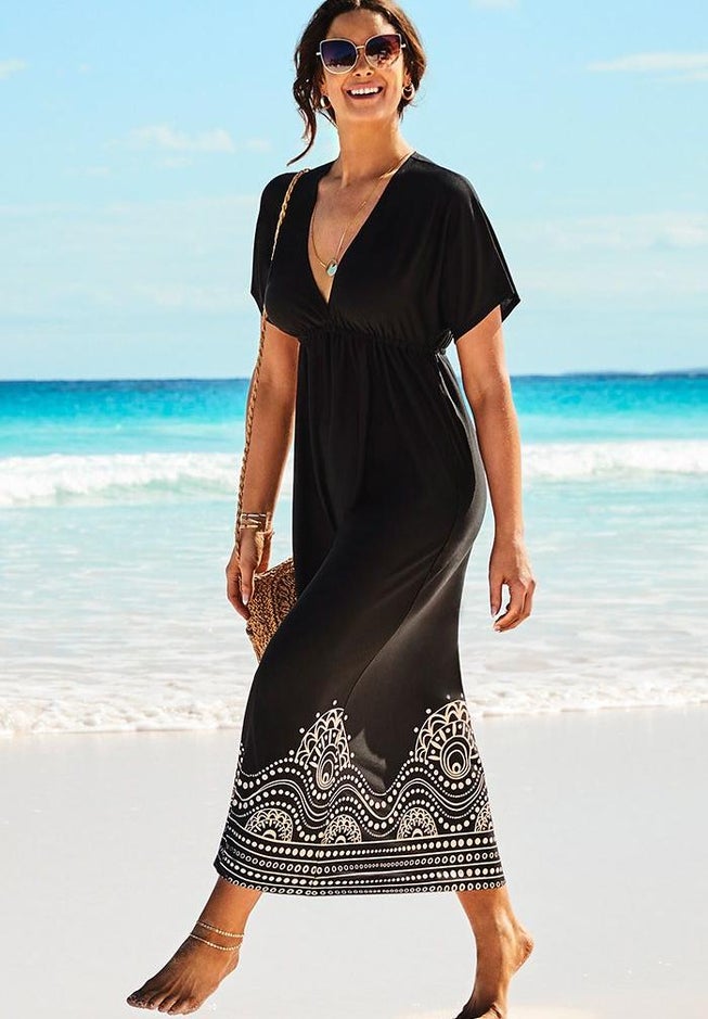Kate V-Neck Cover Up Maxi Dress image number null