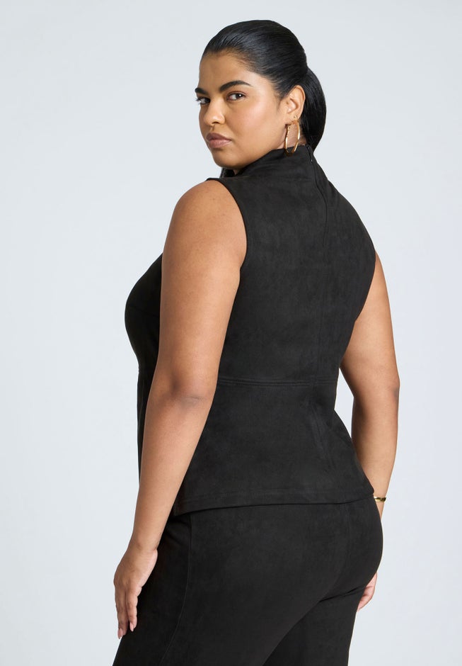 Faux Suede Sleeveless Top image number 1