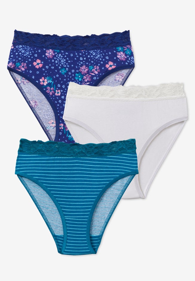 Lace Waist Hi-Cut Brief 3-Pack image number 0