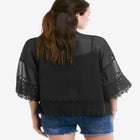 Sheer Lace Trim Kimono Cardigan image number 1
