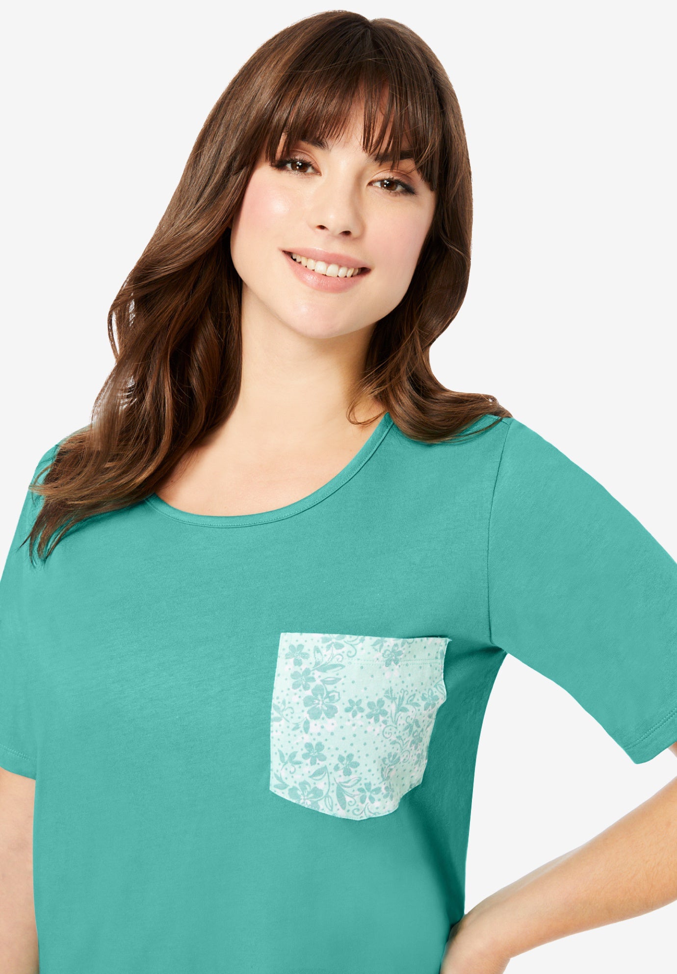 Printed Sleepshirt with Pocket image number 3