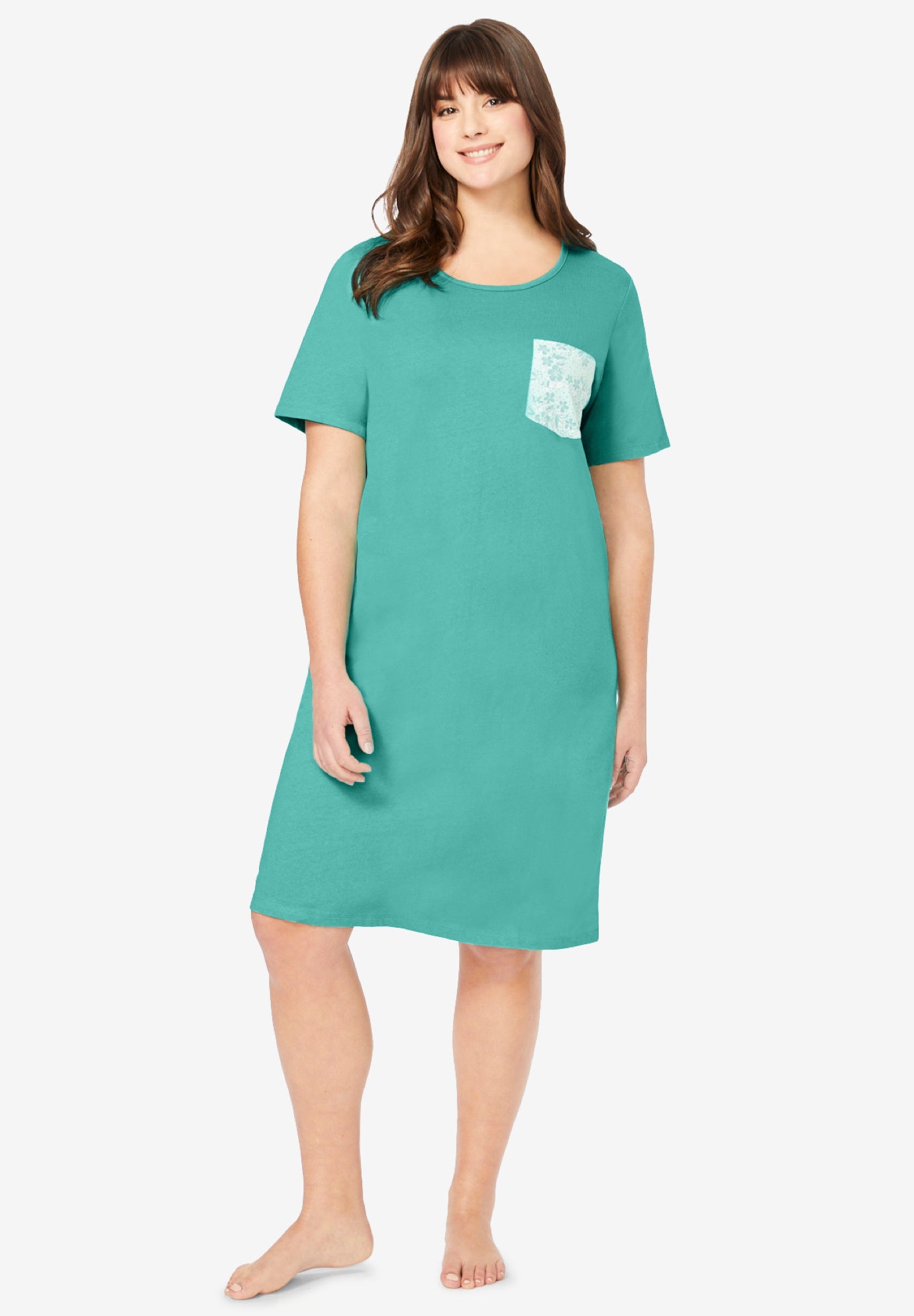 Printed Sleepshirt with Pocket image number 0