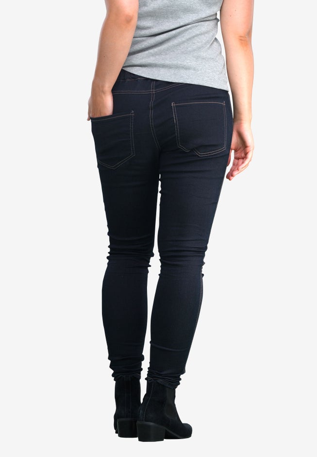 Stretch Denim Mid-rise Pull-on 4 Pocket Jeggings image number 1