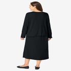 Lettuce Trim Knit Jacket Dress image number null