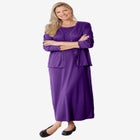 Lettuce Trim Knit Jacket Dress image number null