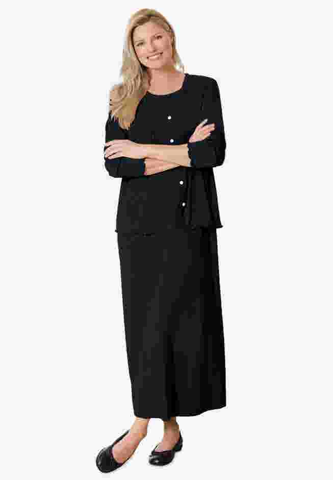 Lettuce Trim Knit Jacket Dress image number 0