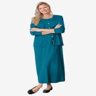 Lettuce Trim Knit Jacket Dress image number null