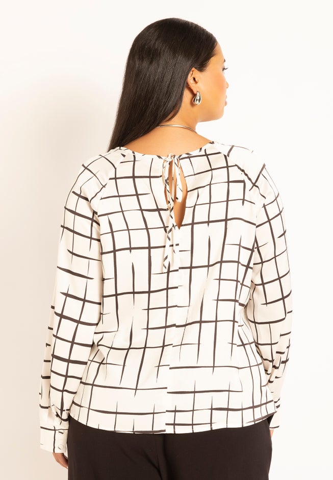 Raglan Sleeve Printed Blouse image number null