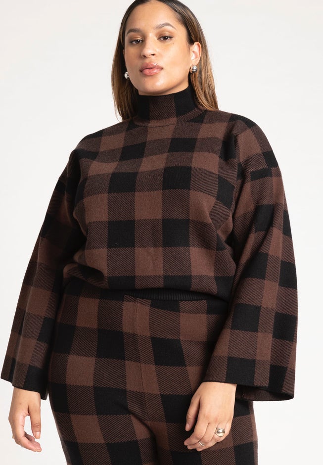 Mock Neck Intarsia Sweater image number 0