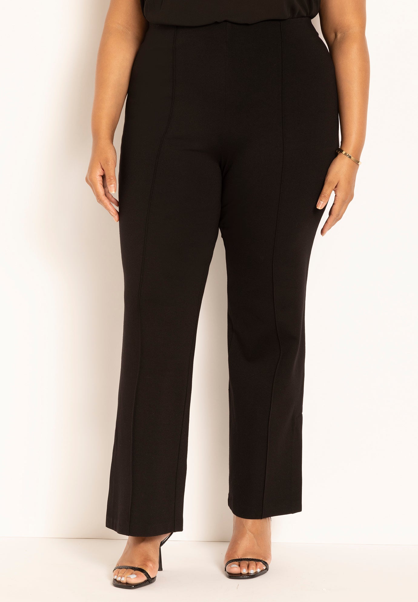 Side Slit Straight Leg Knit Trouser image number 1