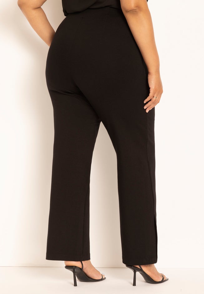 Side Slit Straight Leg Knit Trouser image number 2