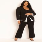 Side Slit Straight Leg Knit Trouser image number null