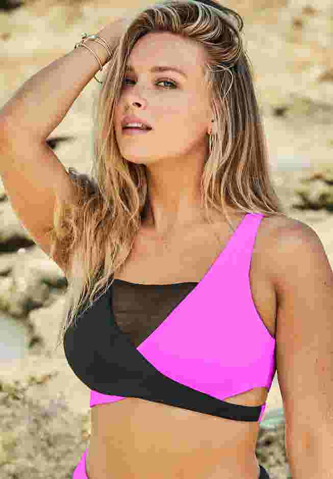 Hollywood Colorblock Wrap Bikini Top image number 0