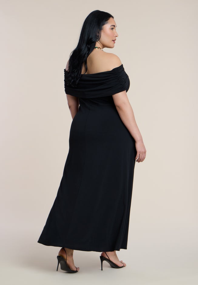 Off The Shoulder Knit Maxi Dress image number 1