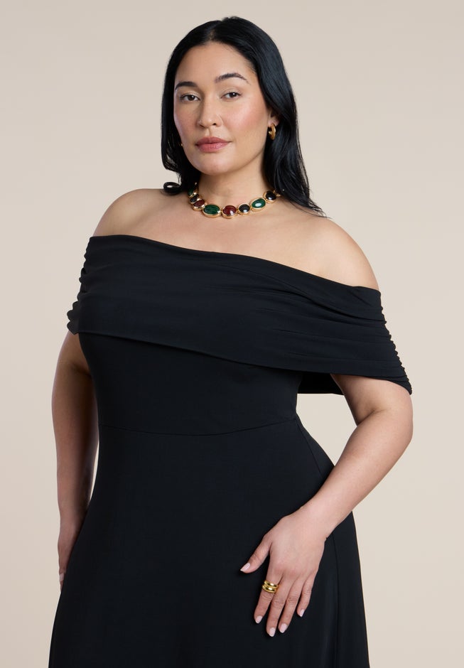 Off The Shoulder Knit Maxi Dress image number 2