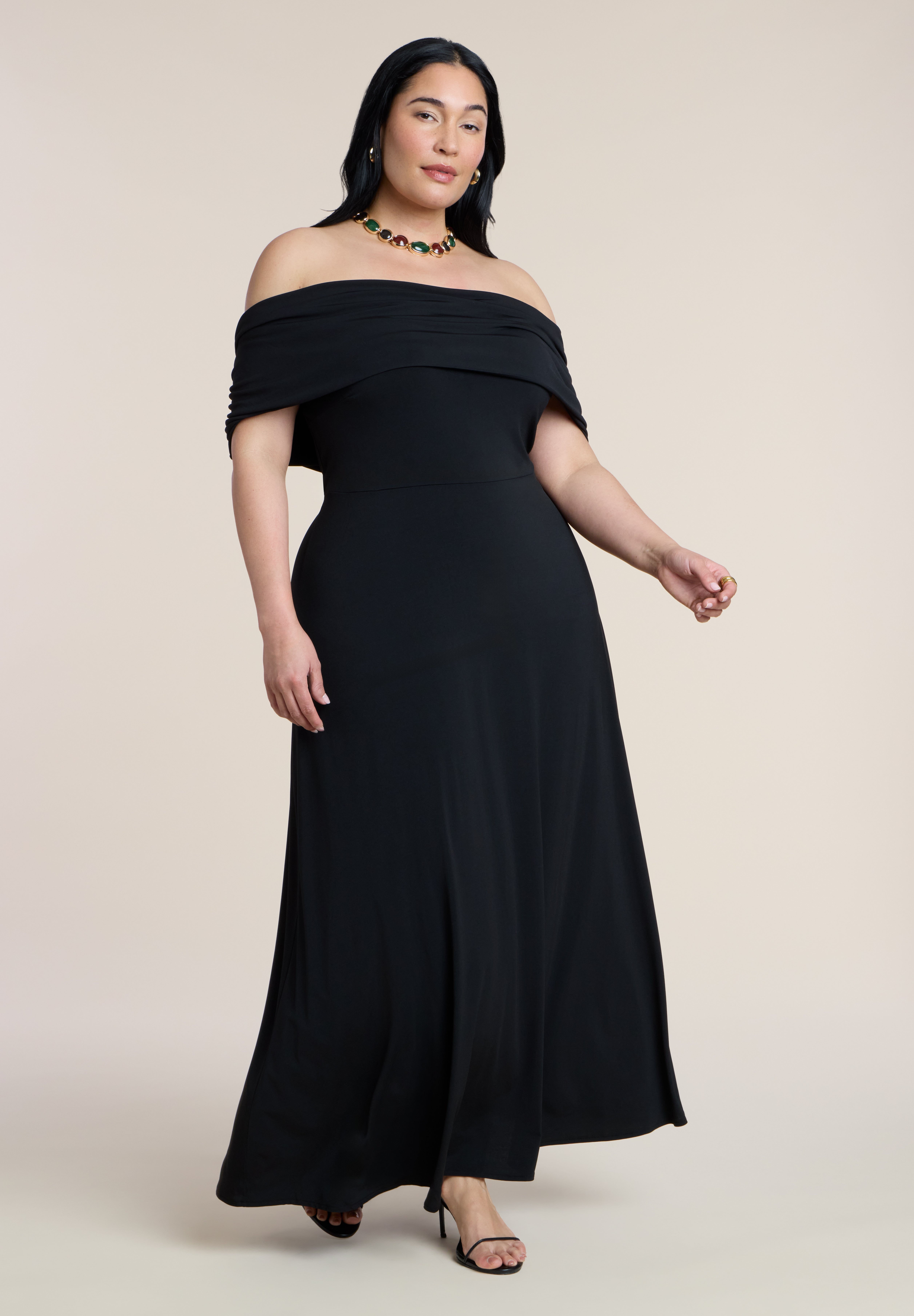 Off The Shoulder Knit Maxi Dress image number 0