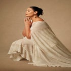 Bridal By Eloquii Mini Dress With Cape Overlay image number null