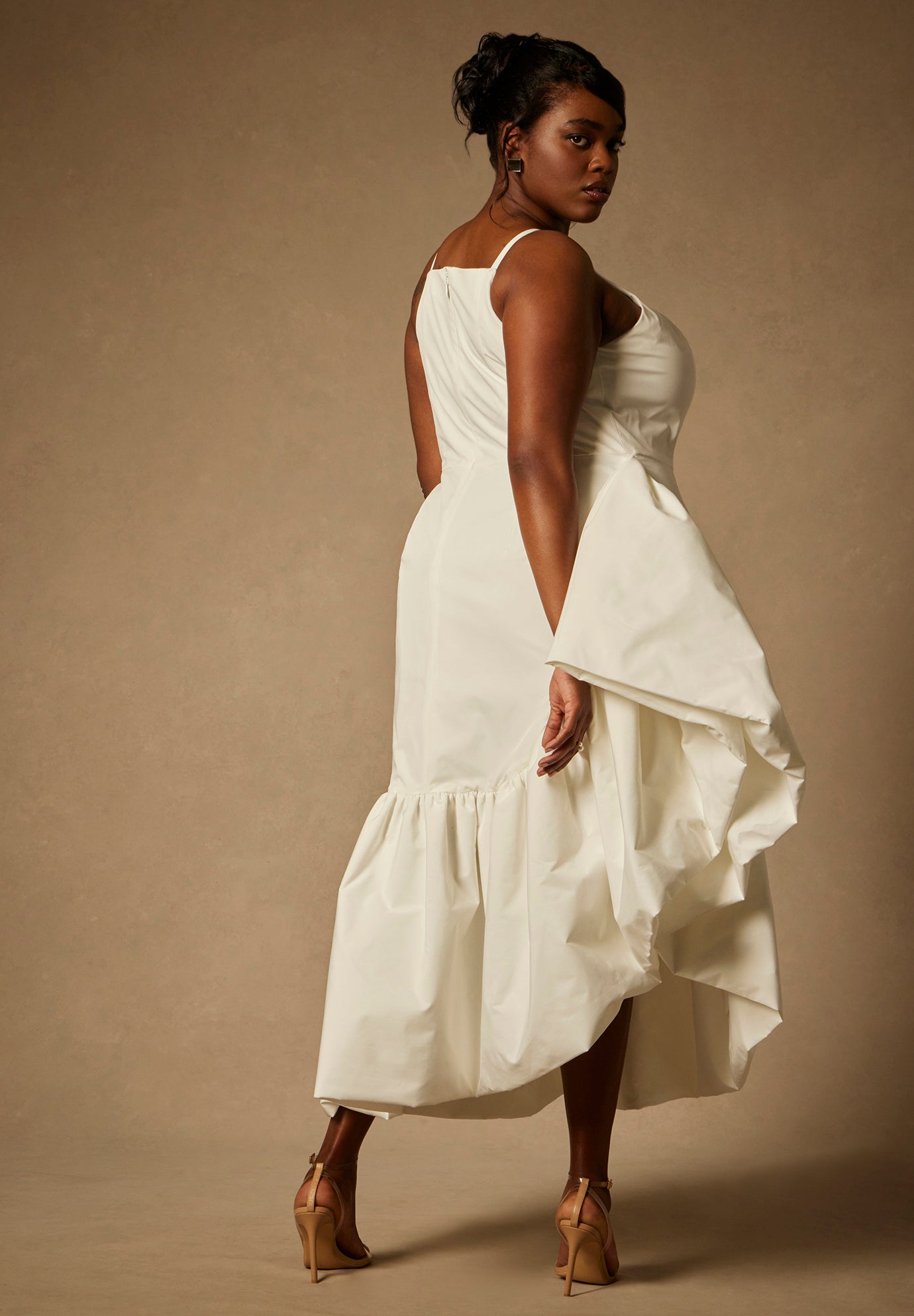 Bridal by ELOQUII Midi Flounce Dress image number 1