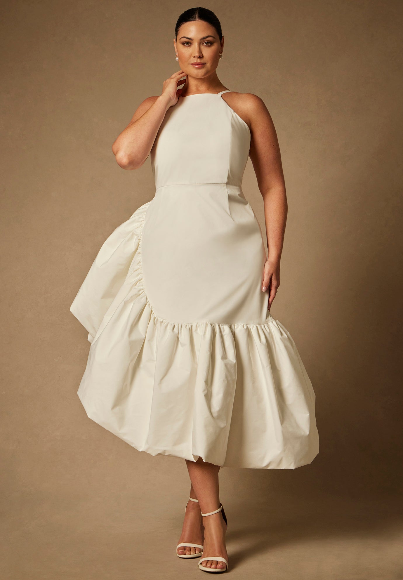 Bridal by ELOQUII Midi Flounce Dress image number 3