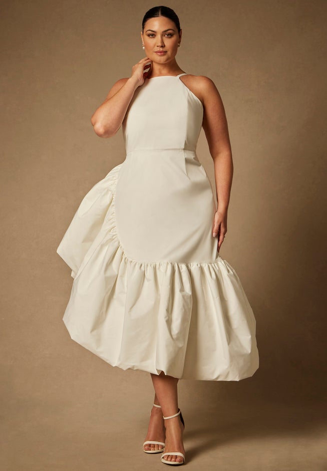 Bridal by ELOQUII Midi Flounce Dress image number 3
