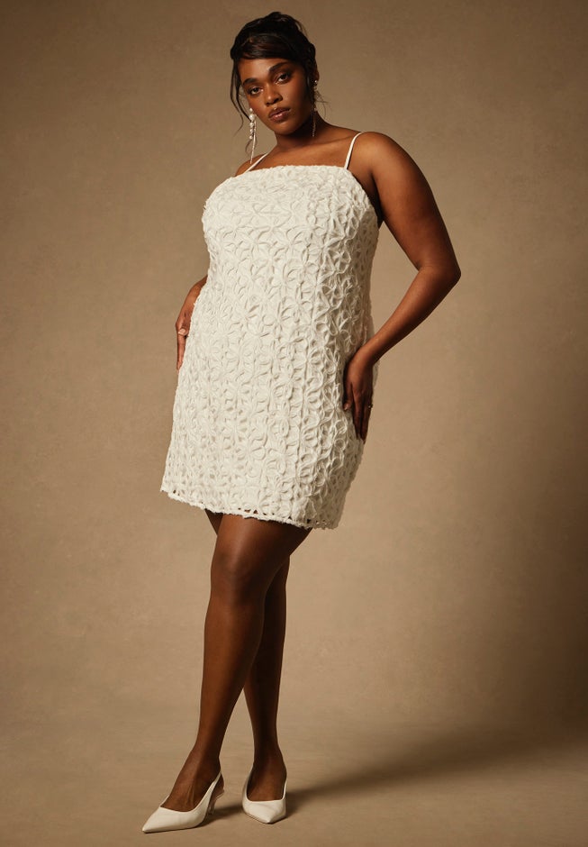 Bridal by ELOQUII Textural Shift Dress image number 0