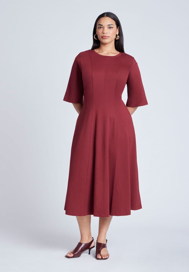 Seam Detail Ponte Work Dress image number 2