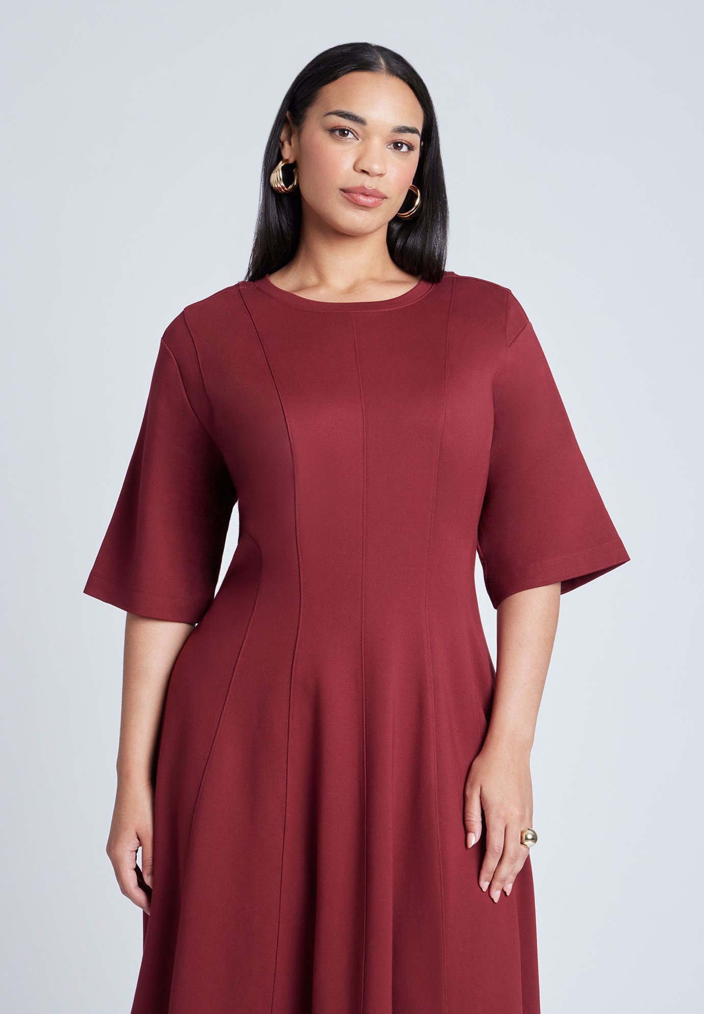 Seam Detail Ponte Work Dress image number 3