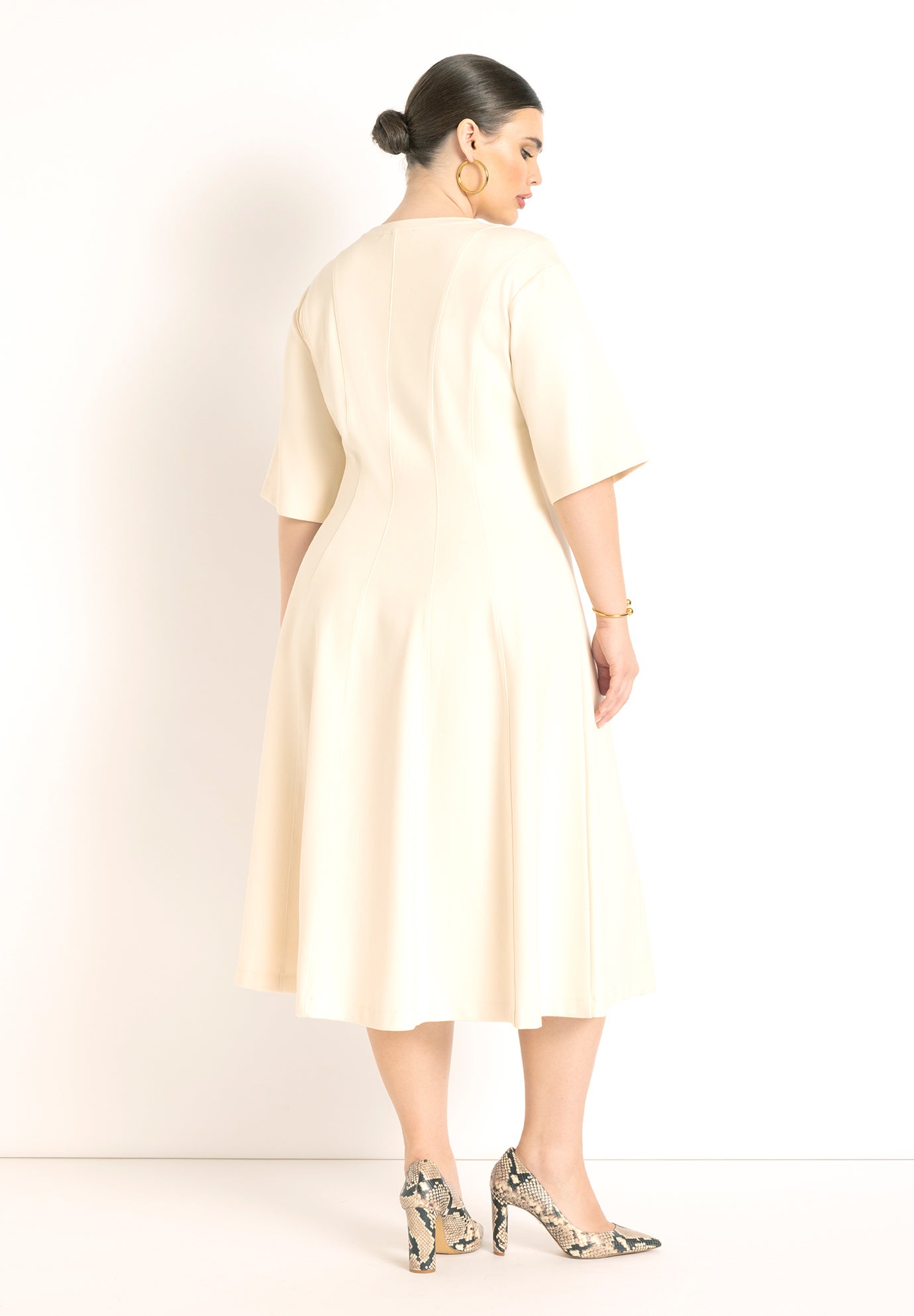 Seam Detail Ponte Workwear Midi Dress image number 1