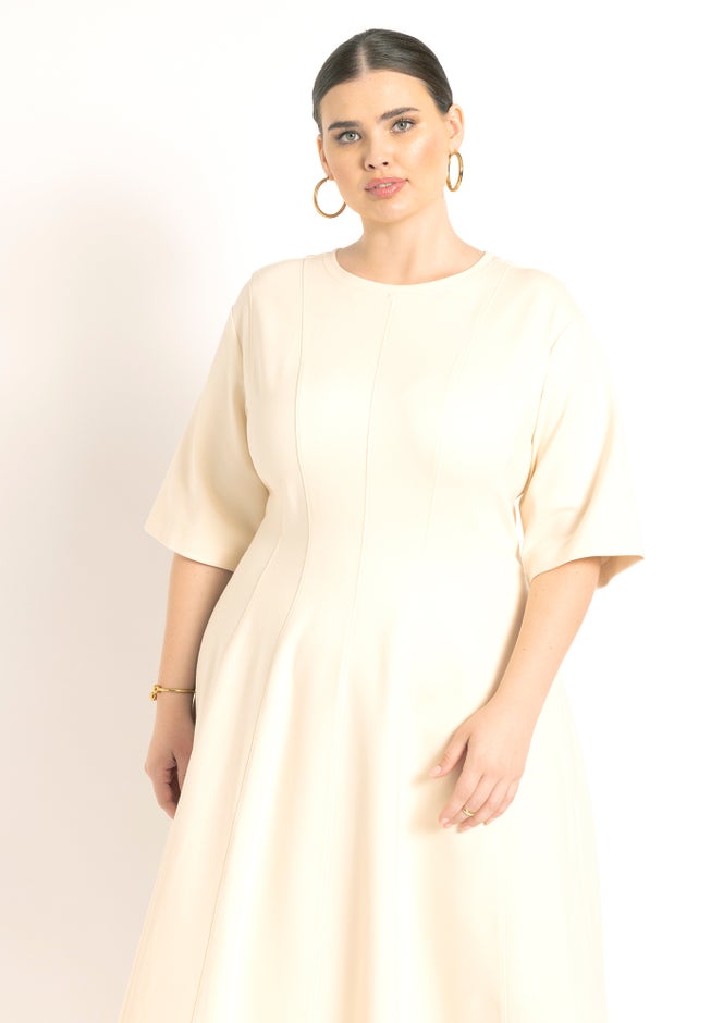Seam Detail Ponte Workwear Midi Dress image number 2