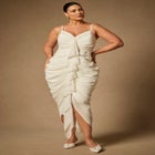 Bridal by ELOQUII Draped Dress With Cascade image number null
