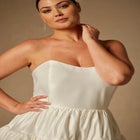 Bridal By Eloquii Mini Flare Dress With Structured Bodice image number null