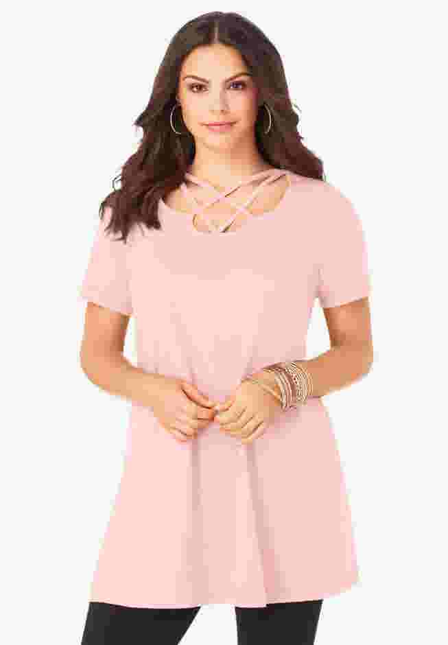 Ultimate Lattice Neck Short Sleeve Tunic image number 0