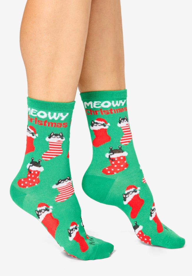 MeMoi® 2-Pack Holiday Crew Socks image number 2