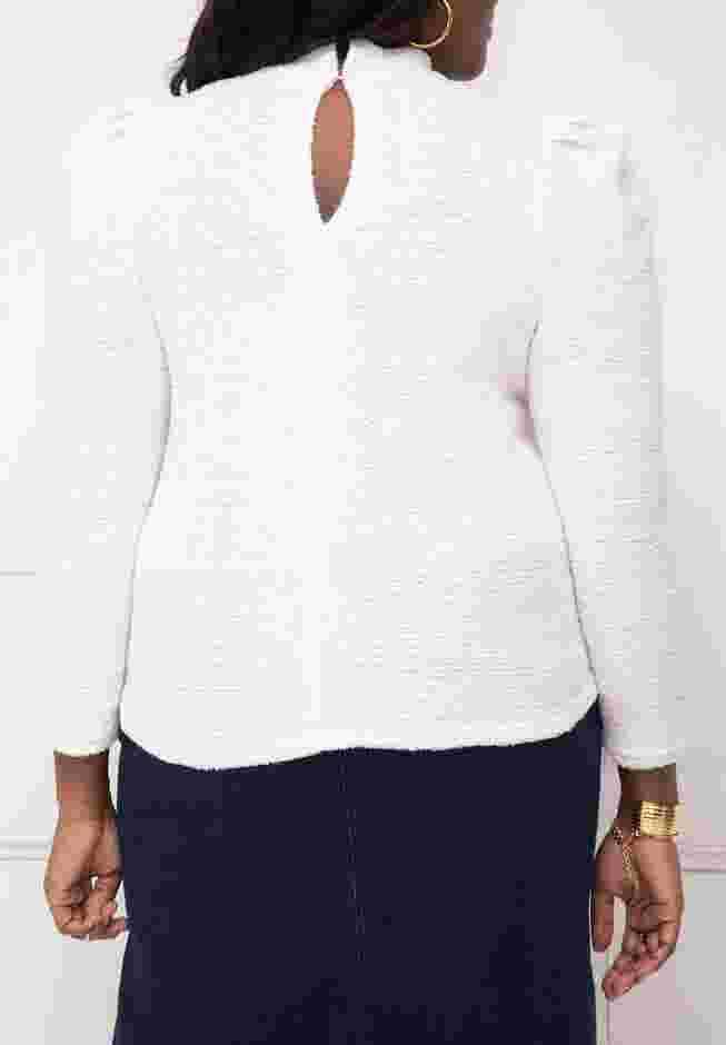 ELOQUII Elements Textured Mutton Sleeve Sweater image number 2