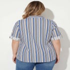 Pintucked Button Down Gauze Shirt image number 1