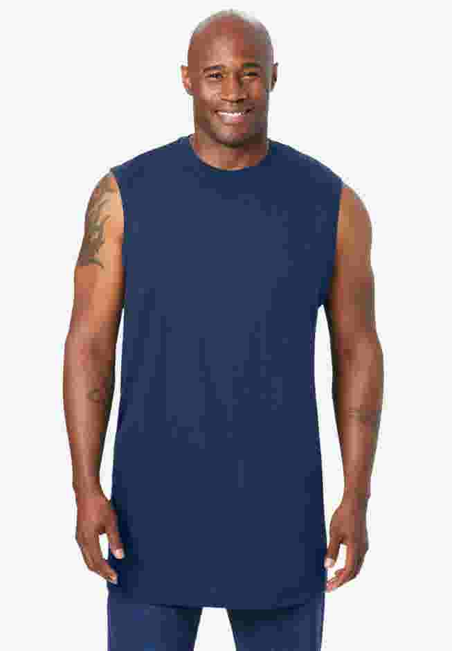 Shrink-Less Longer-Length Lightweight Muscle Pocket Tee image number 3