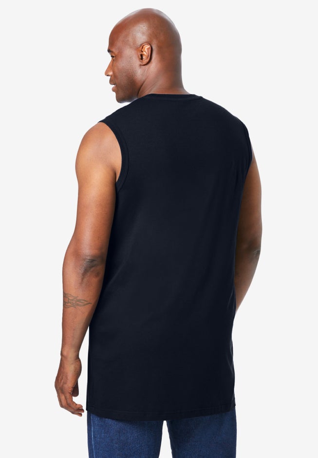 Shrink-Less Longer-Length Lightweight Muscle Pocket Tee image number 1