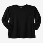 Shrink-Less Lightweight Longer-Length Long-Sleeve Crewneck Pocket Tee image number null