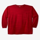 Shrink-Less Lightweight Longer-Length Long-Sleeve Crewneck Pocket Tee image number null