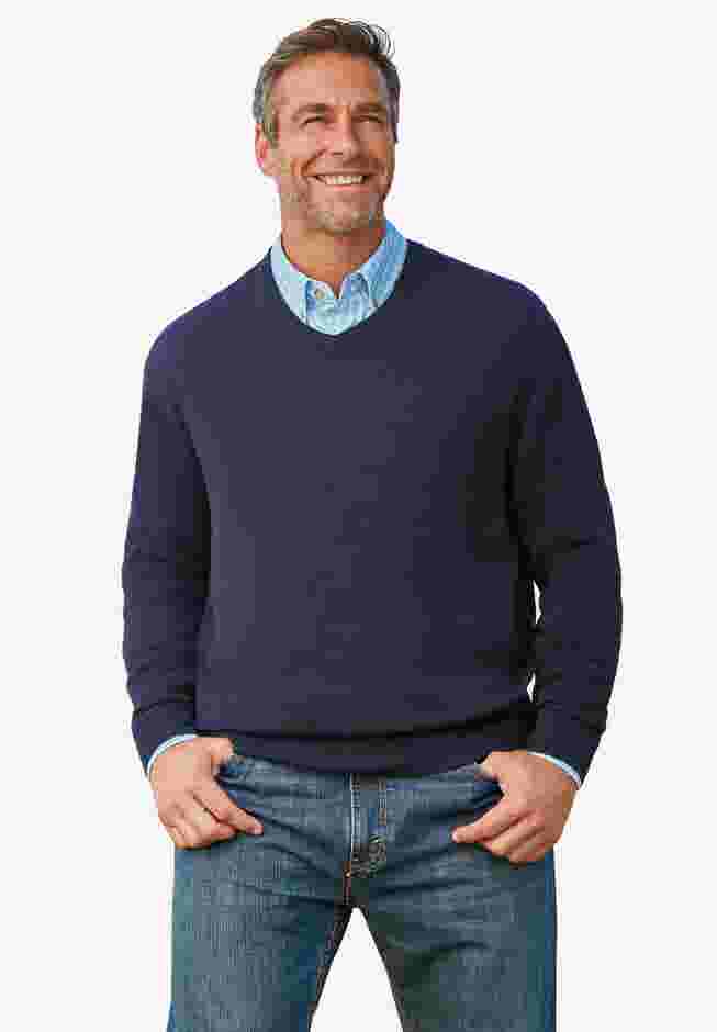 Pima V-Neck Sweater image number 1
