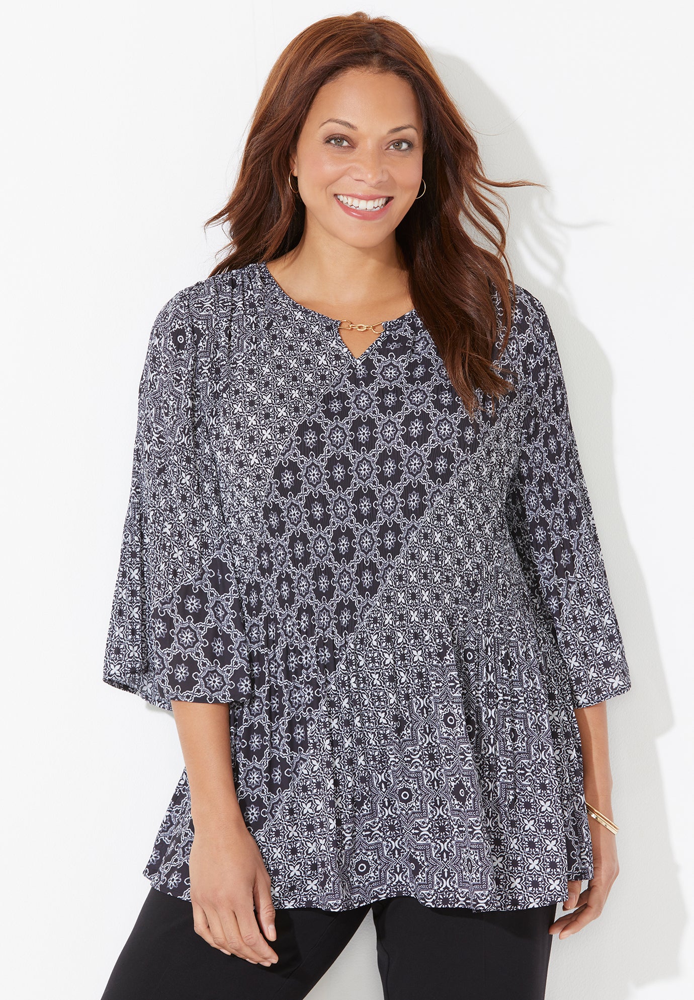 Affinity Chain Pleated Blouse image number 0