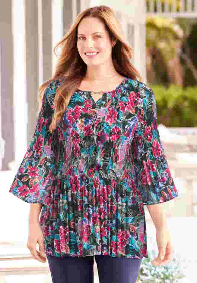Affinity Chain Pleated Blouse image number 0