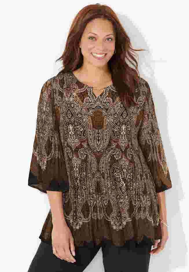 Affinity Chain Pleated Blouse image number 0