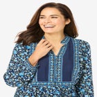 Button-Front Mixed Print Tunic image number null