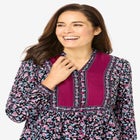 Button-Front Mixed Print Tunic image number null