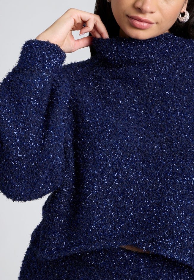 Overlap Front Lurex Sweater image number 3