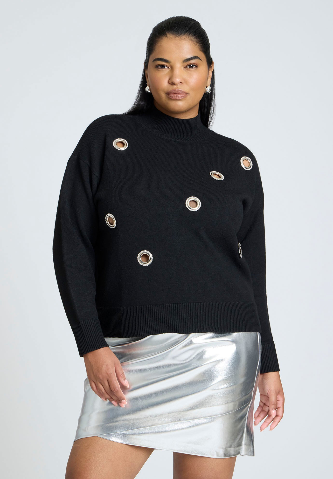 Oversized Grommet Sweater image number 1
