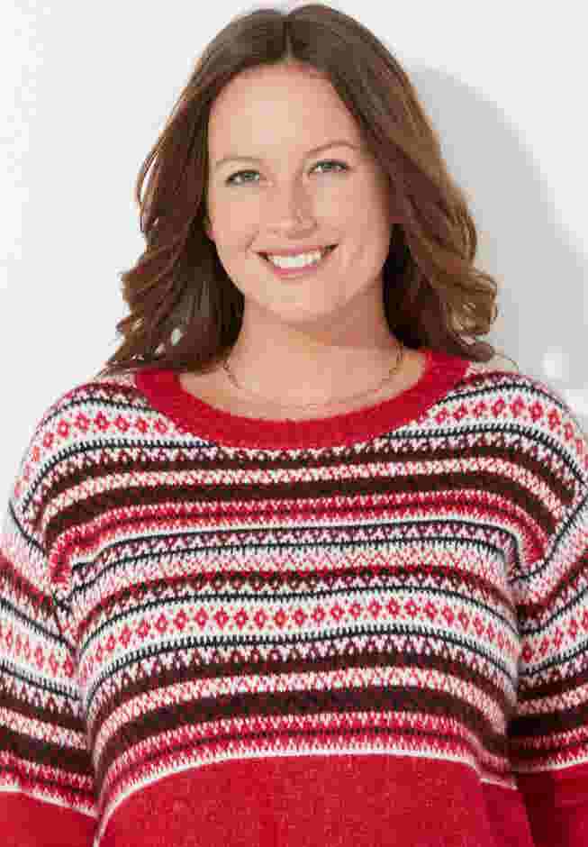 Fair Isle Pullover Sweater image number 3