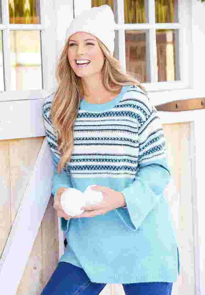 Fair Isle Pullover Sweater image number 4