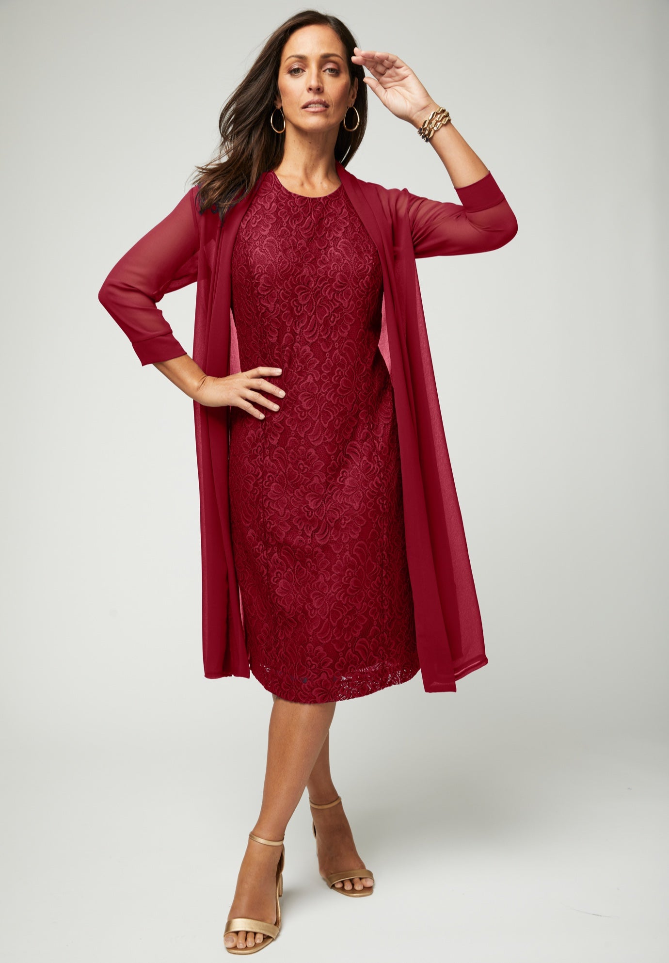 2-Piece Lace Jacket Dress image number 0
